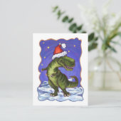 Tyrannosaurus Kerstmis Feestdagenkaart (Staand voorkant)