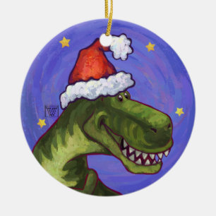 Tyrannosaurus Kerstmis Keramisch Ornament