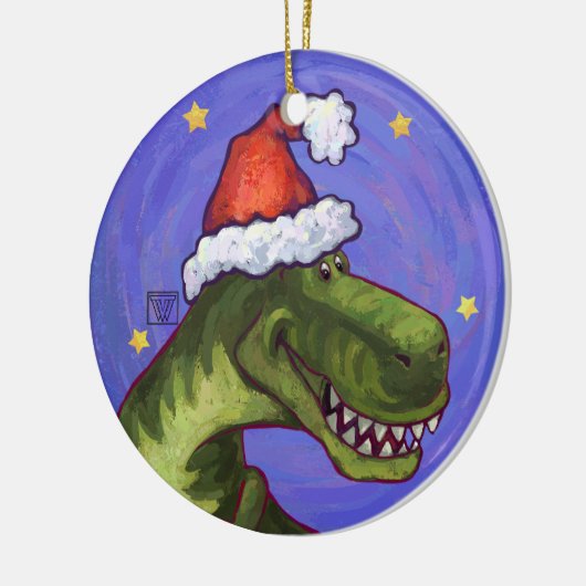 Tyrannosaurus Kerstmis Keramisch Ornament (Links)