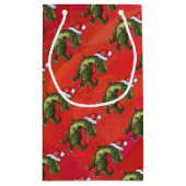 Tyrannosaurus Kerstmis Klein Cadeauzakje (Achterkant)