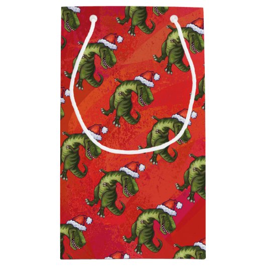 Tyrannosaurus Kerstmis Klein Cadeauzakje (Achterkant)