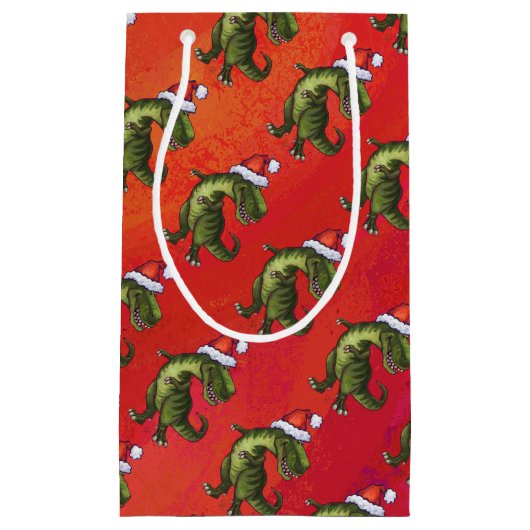 Tyrannosaurus Kerstmis Klein Cadeauzakje (Voorkant)