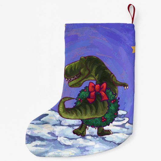 Tyrannosaurus Kerstmis Kleine Kerstsok (Achterkant)