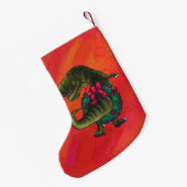 Tyrannosaurus Kerstmis Kleine Kerstsok (Achterkant (Hangend))