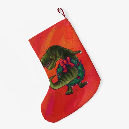 Tyrannosaurus Kerstmis Kleine Kerstsok (Achterkant (Hangend))