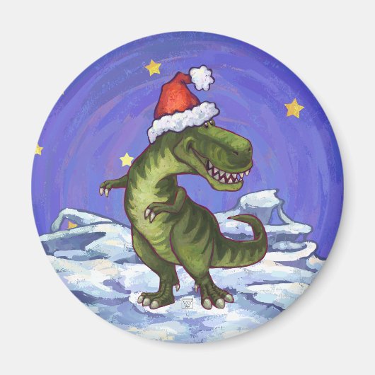 Tyrannosaurus Kerstmis Magneet (Voorkant)