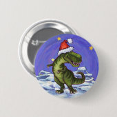 Tyrannosaurus Kerstmis Ronde Button 5,7 Cm (Voorkant /achterkant)