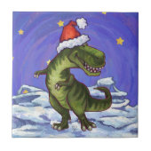 Tyrannosaurus Kerstmis Tegeltje (Voorkant)
