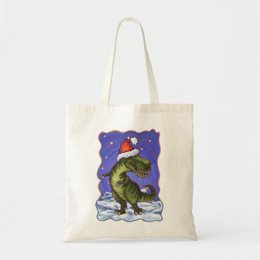 Tyrannosaurus Kerstmis Tote Bag (Voorkant)