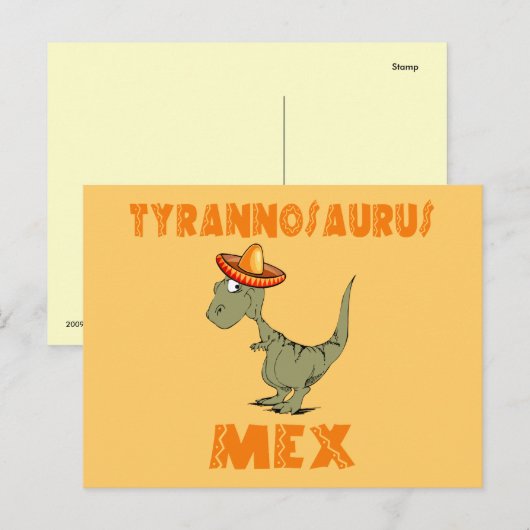 Tyrannosaurus Mex Briefkaart (Voorkant / Achterkant)