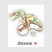 Tyrannosaurus op de fiets sticker (Vel)