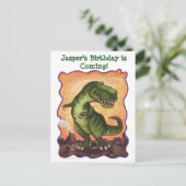 Tyrannosaurus Party Centre Aankondigingskaart (Staand voorkant)