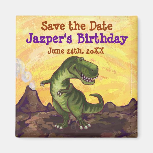Tyrannosaurus Party Centre Magneet (Voorkant)