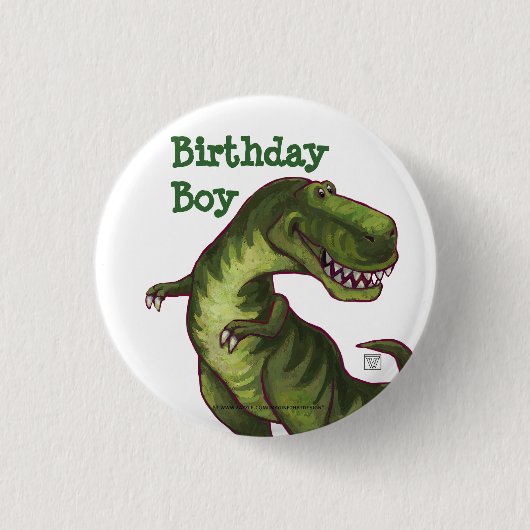 Tyrannosaurus Party Centre Ronde Button 3,2 Cm (Voorkant)
