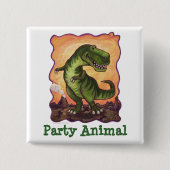 Tyrannosaurus Party Centre Vierkante Button 5,1 Cm (Voorkant)