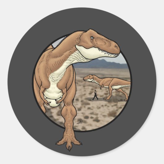 Tyrannosaurus rex #2 ronde sticker (Voorkant)