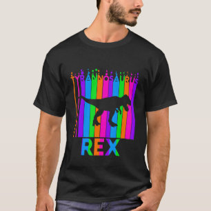 Tyrannosaurus rex Animal Rainbow Bubble met Silho T-shirt