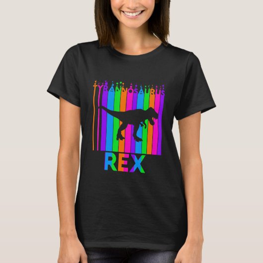 Tyrannosaurus rex Animal Rainbow Bubble met Silho T-shirt (Voorkant)