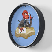 Tyrannosaurus rex baas zit aan een bureau. 2 (Hoek)