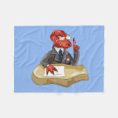 Tyrannosaurus rex baas zit aan een bureau. 2 fleece deken (Voorkant (Horizontaal))