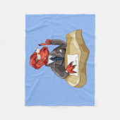 Tyrannosaurus rex baas zit aan een bureau. 2 fleece deken (Voorkant)