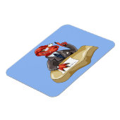 Tyrannosaurus rex baas zit aan een bureau. 2 magneet (Linkerzijde)