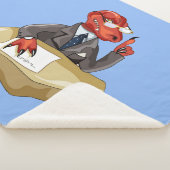 Tyrannosaurus rex baas zit aan een bureau. 2 sherpa deken (3/4)