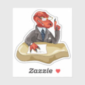 Tyrannosaurus rex baas zit aan een bureau. 2 sticker (Vel)