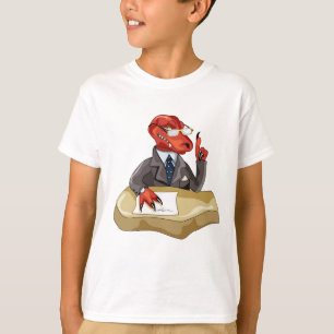 Tyrannosaurus rex baas zit aan een bureau. 2 t-shirt