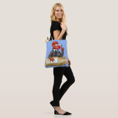 Tyrannosaurus rex baas zit aan een bureau. 2 tote bag (Op model)