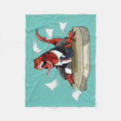 Tyrannosaurus rex baas zit aan een bureau. fleece deken (Voorkant)