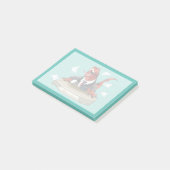 Tyrannosaurus rex baas zit aan een bureau. post-it® notes (Schuin)