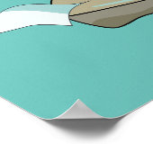 Tyrannosaurus rex baas zit aan een bureau. poster (Hoek)