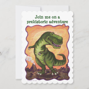 Tyrannosaurus Rex Bday Party Diecut Custom Invite Kaart