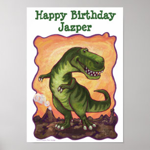 Tyrannosaurus Rex Birthday Party Decoration Poster