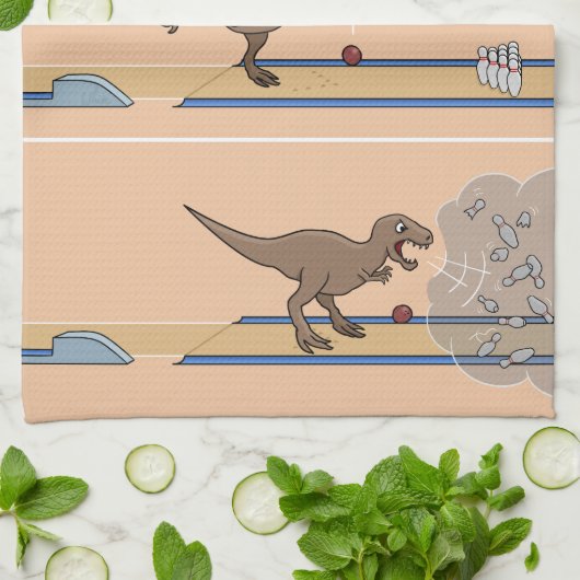Tyrannosaurus Rex Bowling Kitchen Towel Theedoek (Gevouwen)