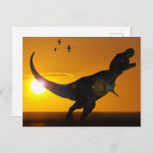 Tyrannosaurus Rex briefkaart met zonsondergang (Voorkant / Achterkant)