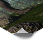 Tyrannosaurus rex die einiosaurus dinosaur aanvalt poster (Hoek)