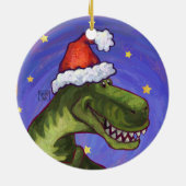 Tyrannosaurus Rex Dino kerstversiering Keramisch Ornament (Achterkant)