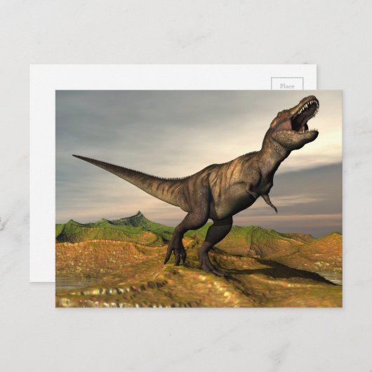 Tyrannosaurus rex dinosaur - 3D rendering Briefkaart (Voorkant / Achterkant)