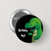 Tyrannosaurus Rex Dinosaur cartoon verjaardagspasj Ronde Button 5,7 Cm (Voorkant /achterkant)