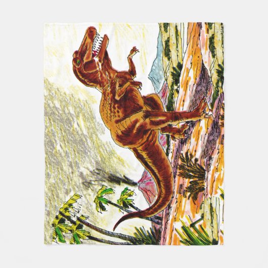Tyrannosaurus Rex Dinosaur Fleece Deken (Voorkant)