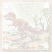 Tyrannosaurus Rex Dinosaur Glazen Onderzetter (Achterkant)