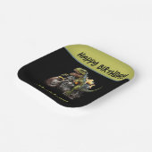 Tyrannosaurus Rex Dinosaur Motorcycle Birthday Papieren Bordje (Gebogen)