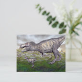 Tyrannosaurus rex dinosaur mum en baby- 3D renderi Briefkaart (Staand voorkant)
