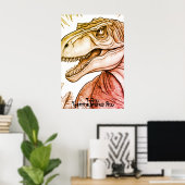 Tyrannosaurus Rex Dinosaur on Bedroom Wall Poster (Thuiskantoor)