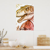 Tyrannosaurus Rex Dinosaur on Bedroom Wall Poster (Keuken)