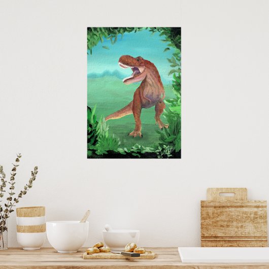 Tyrannosaurus Rex Dinosaur Poster (Keuken)