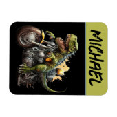 Tyrannosaurus Rex Dinosaur Riding Motorcycle Magneet (Horizontaal)