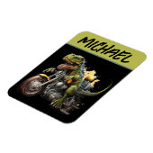 Tyrannosaurus Rex Dinosaur Riding Motorcycle Magneet (Linkerzijde)